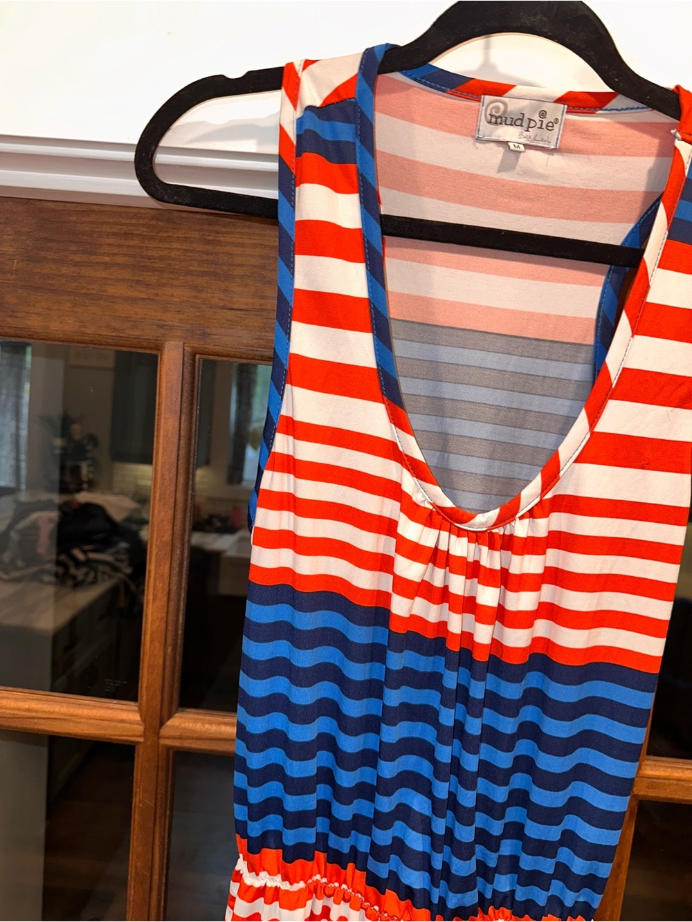 Mudpie Size Medium Striped Red, White & Blue Sleeveless Summer Dress - Picture 3 of 11